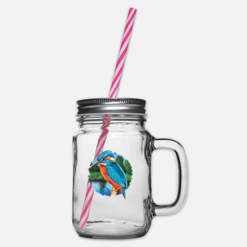 Eisvogel - Henkelglas mit Schraubdeckel - Klar