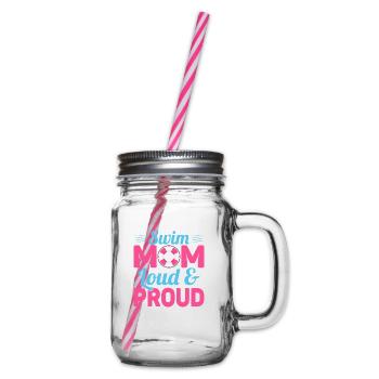 Swim Mom Loud & Proud Family Swimming - Henkelglas mit Schraubdeckel - Klar - Rechts
