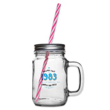 Original since 1983 birthday simply the best Star - Glass jar with handle and screw cap - clear - Right