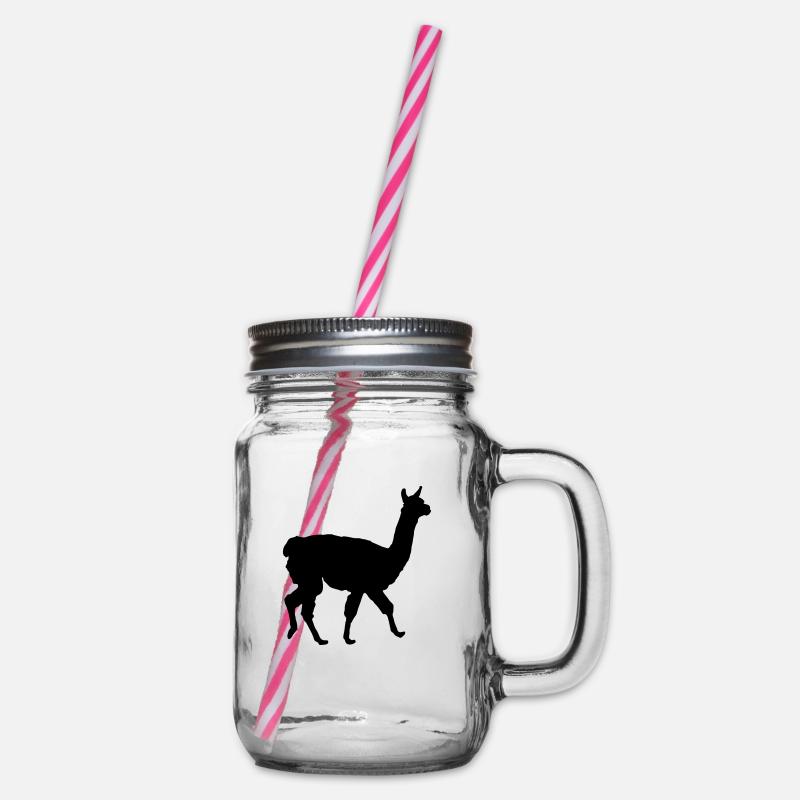 Lama Alpaga Silhouette Drôle Pas de Drame Lama - Bocal à boisson - transparent