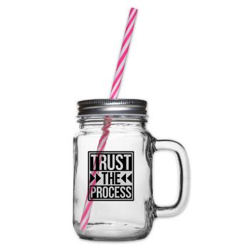 trust the process Quote - Glass jar with handle and screw cap - clear - Right