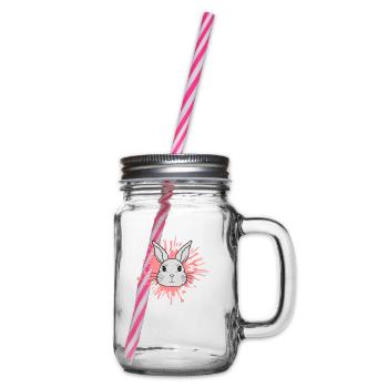 Splashes of color drops rabbit splash - Glass jar with handle and screw cap - clear - Right
