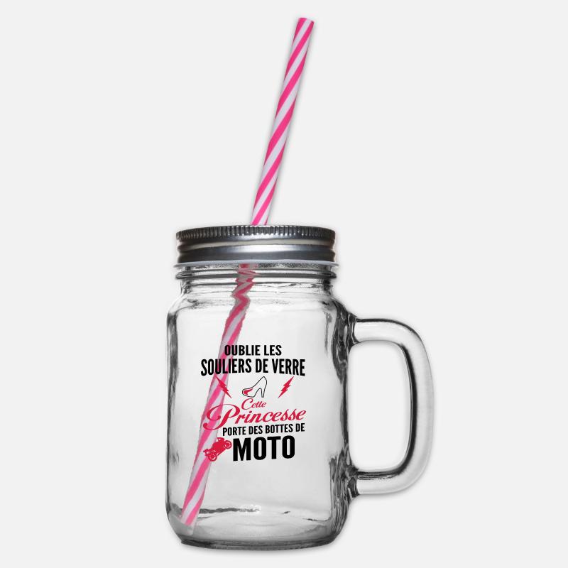 princesse et motarde / princesse et moto - Bocal à boisson - transparent