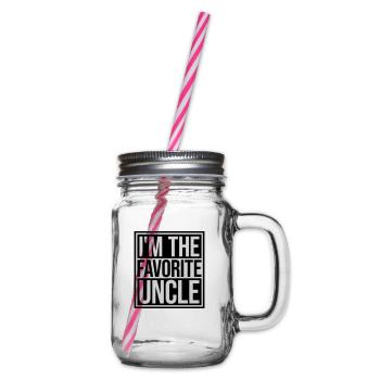 at The Favorite Uncle - Glass jar with handle and screw cap - clear - Right