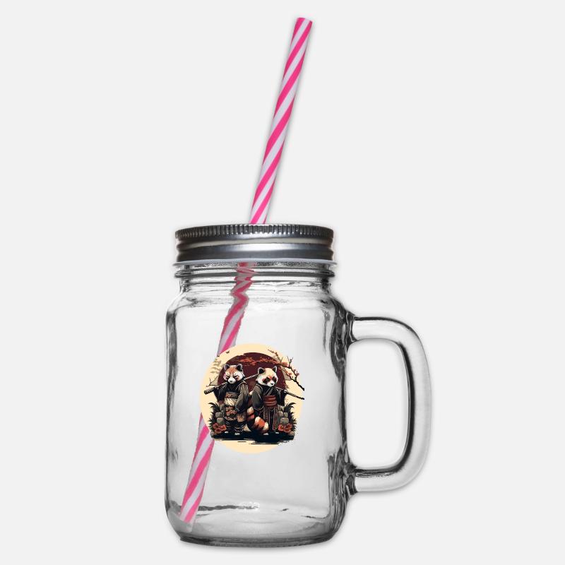 Roter Panda 7 - Henkelglas mit Schraubdeckel - Klar
