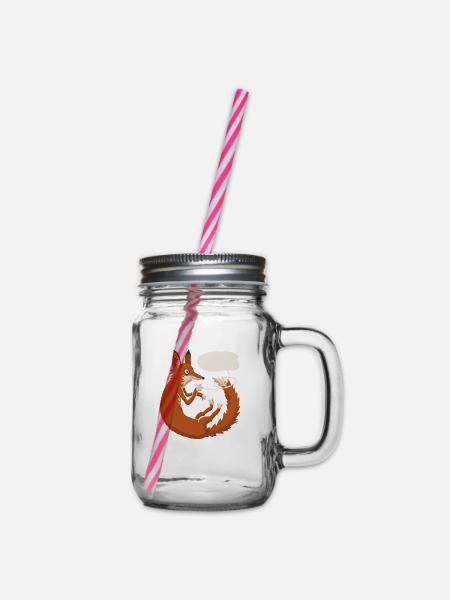 Fuchs Sprechblase - Henkelglas mit Schraubdeckel - Klar