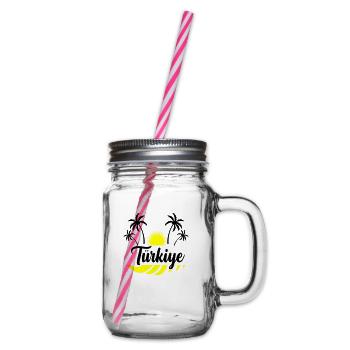 Türkiye - Glass jar with handle and screw cap - clear - Right