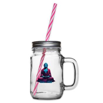 Bouddha bleu dans la méditation contemplation dualité - Bocal à boisson - transparent - Droite