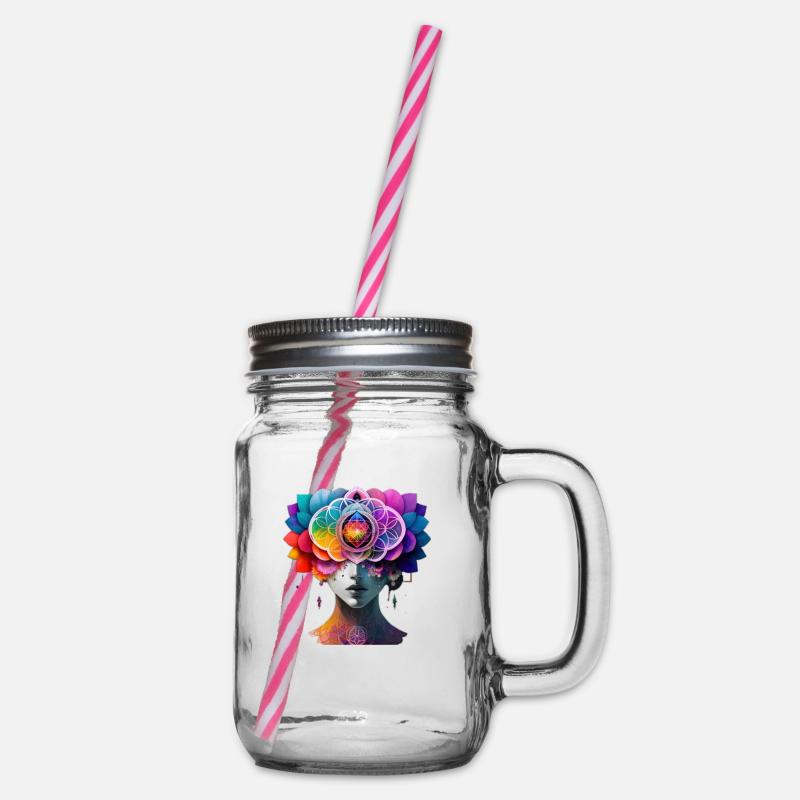 Lady Chakra - Henkelglas mit Schraubdeckel - Klar