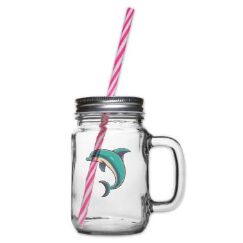 Delfin - Henkelglas mit Schraubdeckel - Klar - Rechts