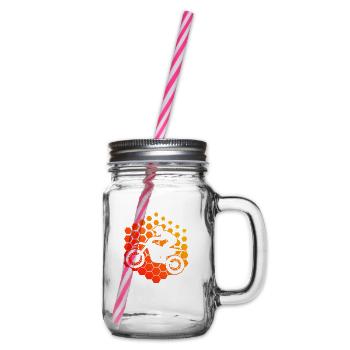 Dirt Bike Dirt Biker Freestyle Motocross - Glass jar with handle and screw cap - clear - Right
