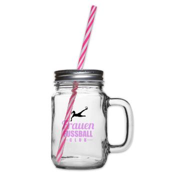 frauen fußball - Henkelglas mit Schraubdeckel - Klar - Rechts