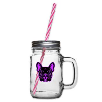 Bouledogue français tête de chien - Bocal à boisson - transparent - Droite