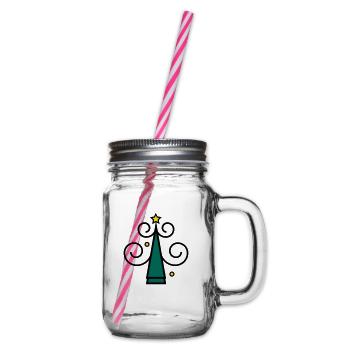 Christmas tree icon z1 - Glass jar with handle and screw cap - clear - Right