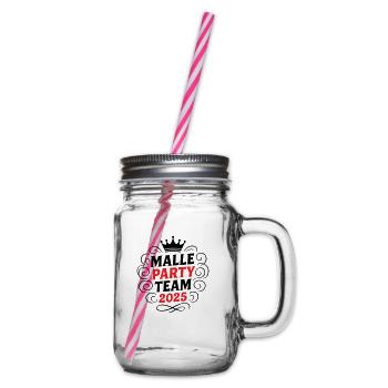 Malle Party Team 2025 - Henkelglas mit Schraubdeckel - Klar - Rechts