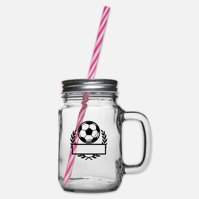 Ballon de foot - Nom prénom - Bocal à boisson - transparent