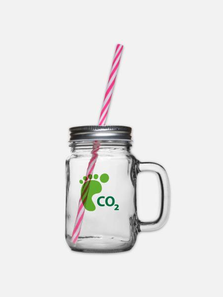 carbon_footprint - Henkelglas mit Schraubdeckel - Klar