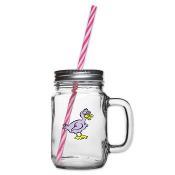 Doofe Ente - Henkelglas mit Schraubdeckel - Klar - Rechts