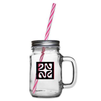 3d tattoo losange - Glass jar with handle and screw cap - clear - Right
