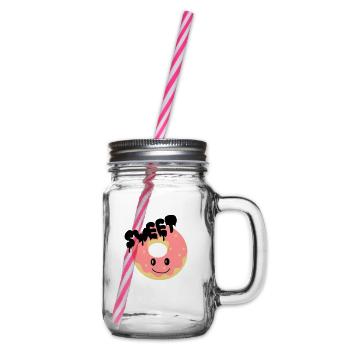 sweet donut - Glass jar with handle and screw cap - clear - Right