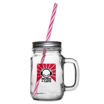 music - Henkelglas mit Schraubdeckel - Klar - Rechts