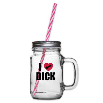 I Love Dick - Henkelglas mit Schraubdeckel - Klar - Rechts
