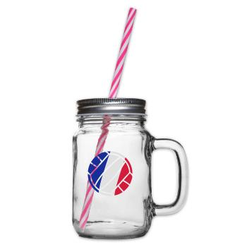 volleyball - Glass jar with handle and screw cap - clear - Right