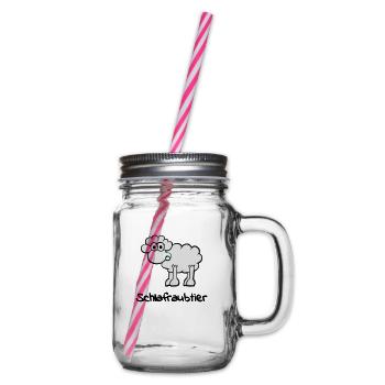 Schlafraubtier - Henkelglas mit Schraubdeckel - Klar - Rechts