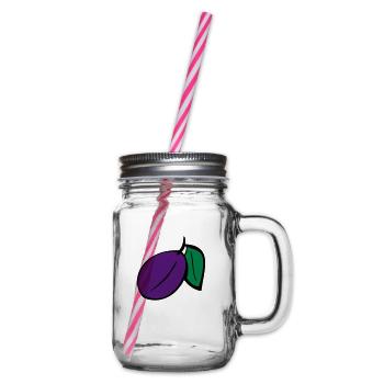 Plum - Glass jar with handle and screw cap - clear - Right