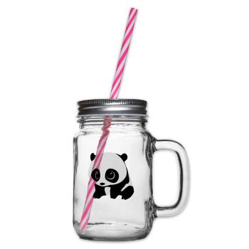 panda baby - Henkelglas mit Schraubdeckel - Klar - Rechts