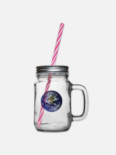 Welt - Henkelglas mit Schraubdeckel - Klar