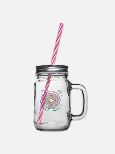 Psychedelische Spirale - Henkelglas mit Schraubdeckel - Klar