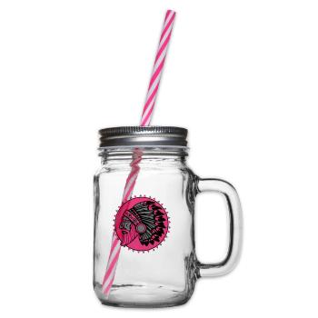 Beard indian - Glass jar with handle and screw cap - clear - Right