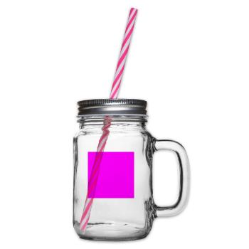 Quadrat pink - Henkelglas mit Schraubdeckel - Klar - Rechts