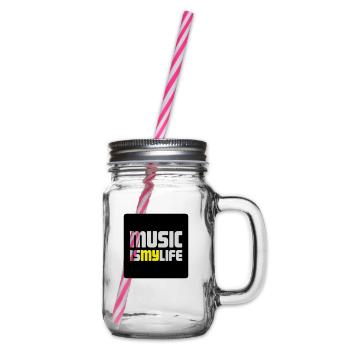 music i smy life - Henkelglas mit Schraubdeckel - Klar - Rechts