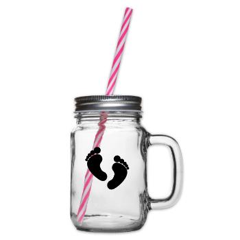 füsse symbol - Henkelglas mit Schraubdeckel - Klar - Rechts