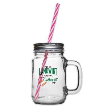 Nur wo Landwirt draufsteht ist auch Landwirt drin - Henkelglas mit Schraubdeckel - Klar - Rechts