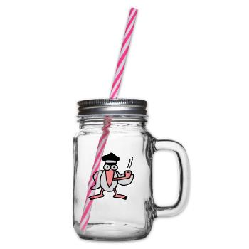 kapitan_mowe - Henkelglas mit Schraubdeckel - Klar - Rechts