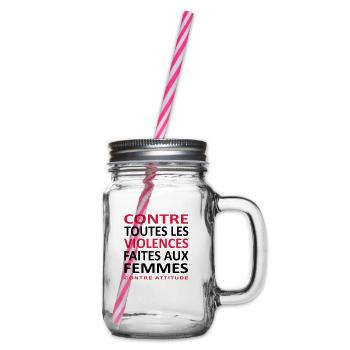 CONTRE TOUTES LES VIOLENCES FAITES AUX FEMMES - Bocal à boisson - transparent - Droite