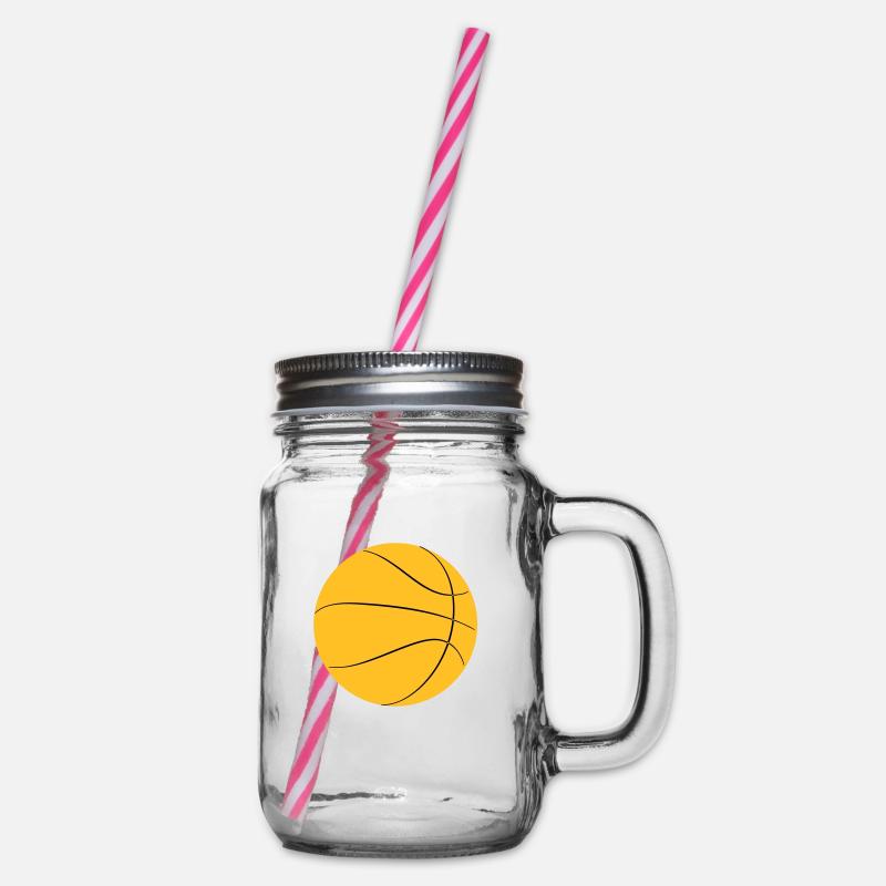 basketball - Henkelglas mit Schraubdeckel - Klar