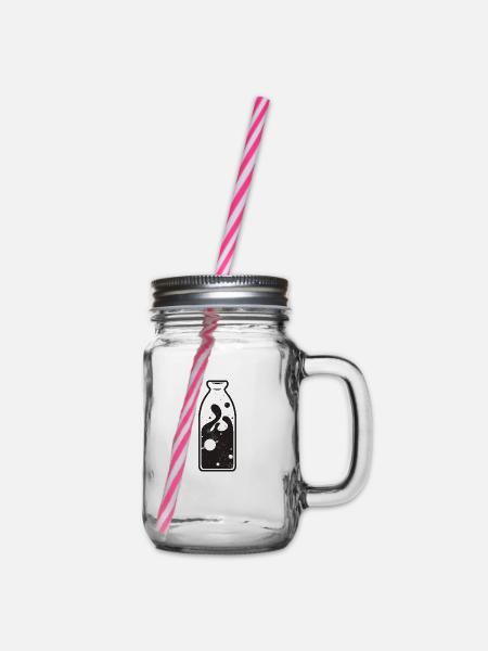 Milchstraße Weltraum Geschenk Flasche Planeten All - Henkelglas mit Schraubdeckel - Klar