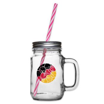 Germany Football German Fan Scratches Ball Cracks - Glass jar with handle and screw cap - clear - Right