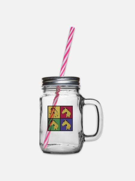 Pferde Pop-Art - Henkelglas mit Schraubdeckel - Klar