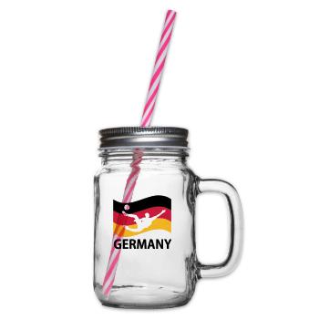 Deutschland Fußball - Henkelglas mit Schraubdeckel - Klar - Rechts