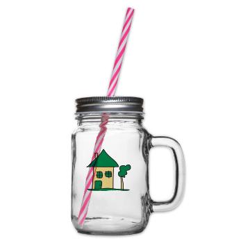 house - Glass jar with handle and screw cap - clear - Right