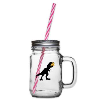 t rex monster dinosaurier saurier dino fleischfres - Henkelglas mit Schraubdeckel - Klar - Rechts