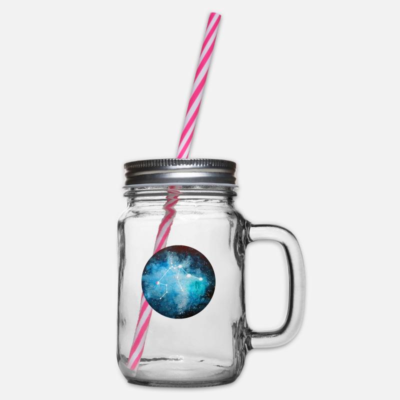Sternzeichen Wassermann - Henkelglas mit Schraubdeckel - Klar