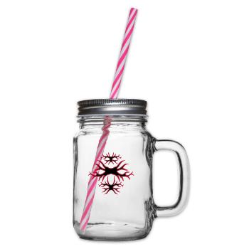 tattoo - Glass jar with handle and screw cap - clear - Right