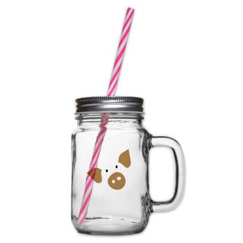 piggy_face_farm Tier - Henkelglas mit Schraubdeckel - Klar - Rechts