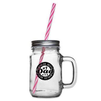 worlds_best_dad___f1 - Glass jar with handle and screw cap - clear - Right